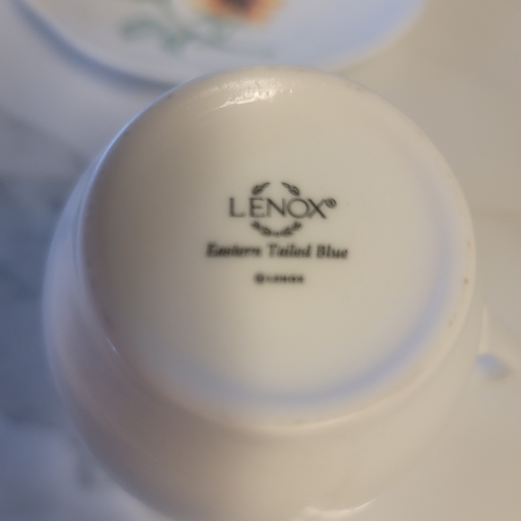 Lenox Eastern Tailed Blue Teacup and Saucer - Picture 6 of 12